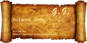 Gulácsi Iván névjegykártya